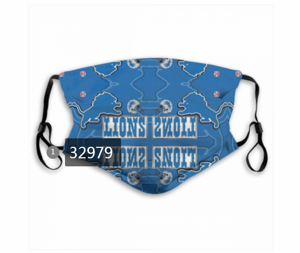 New 2021 NFL Detroit Lions 127 Dust mask with filter->nfl dust mask->Sports Accessory